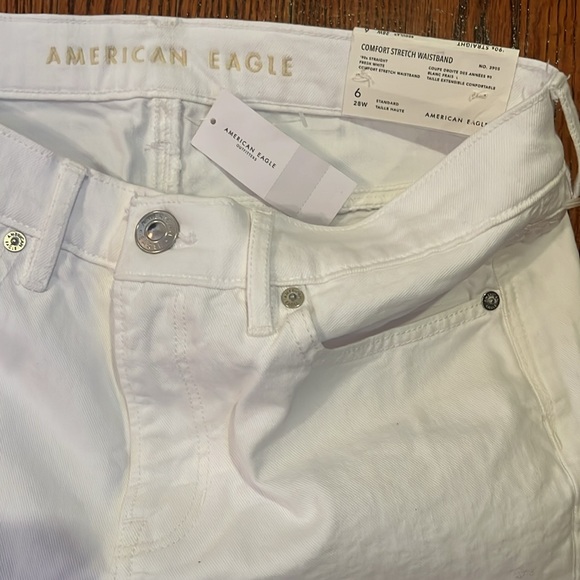 American Eagle 90s Straight Jeans white color size 6 - Picture 5 of 8
